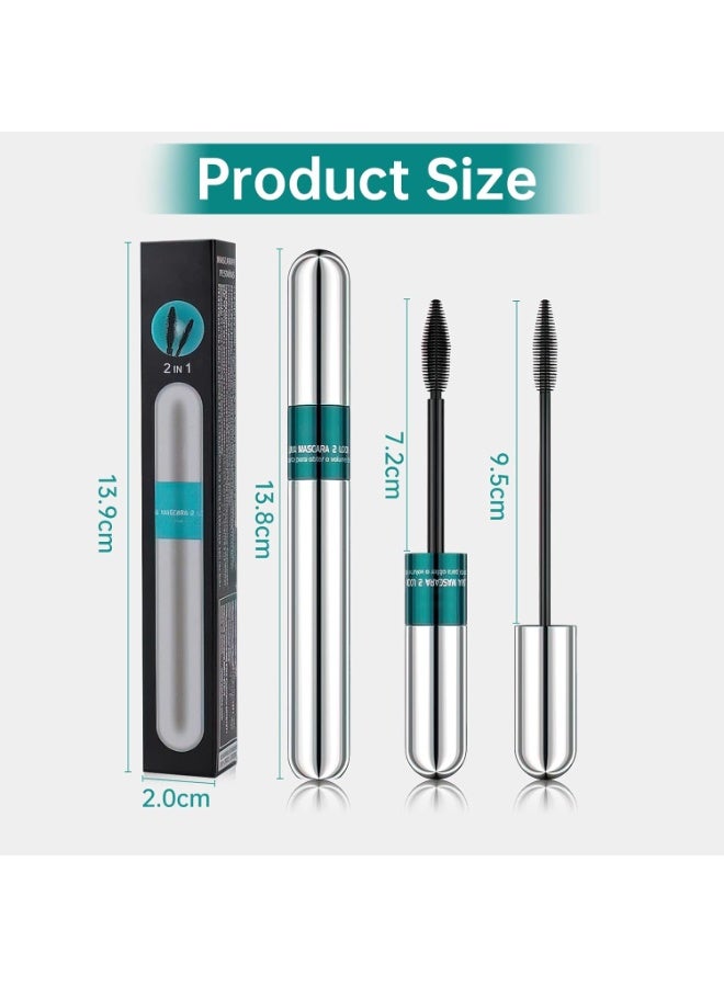 4D Silk Fiber Lash Mascara UK, 2 In 1 Waterproof Lengthening Mascara - Image 2